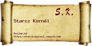 Starcz Kornél névjegykártya