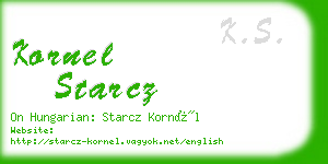 kornel starcz business card